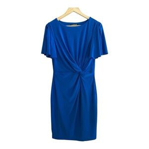 Lauren Ralph Lauren Pleated Blue Jersey Dress Size 8